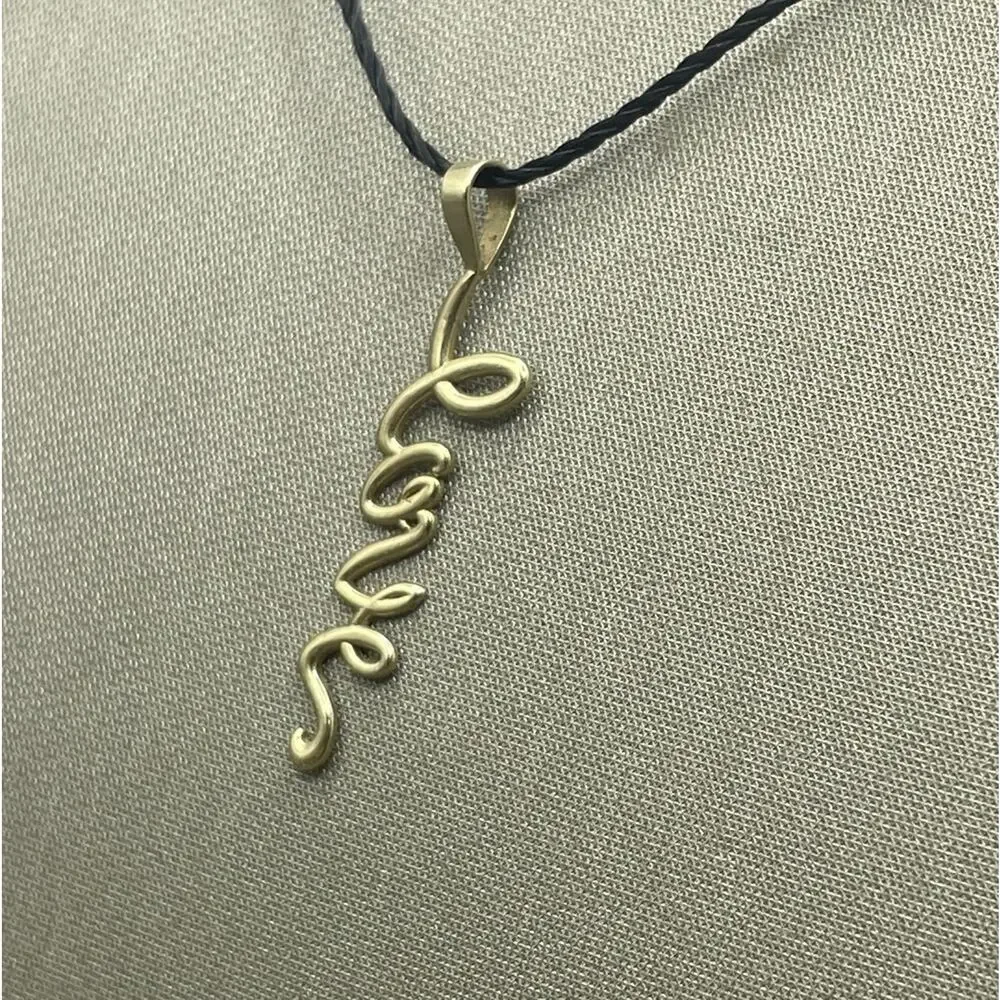 10K Yellow Gold Cursive Love Pendant (26759)